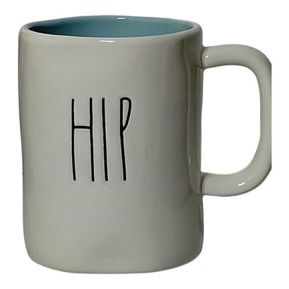 Rae Dunn HIP HOP Mug Artisan Collection‎ Blue Interior Coffee Cup